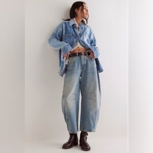 We The Free Good Luck Mid-Rise Barrel Jeans in Kismet, Size 28